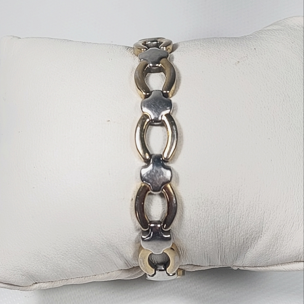 Sabona Ladies Gold Silver Tone Casual Classic Magnetic Bracelet